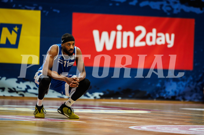 Basketball, win2day Basketball Superliga 2023/24, Halbfinale Spiel 3, Traiskirchen Lions, Oberwart Gunners, Derrek Brooks Jr. (11)