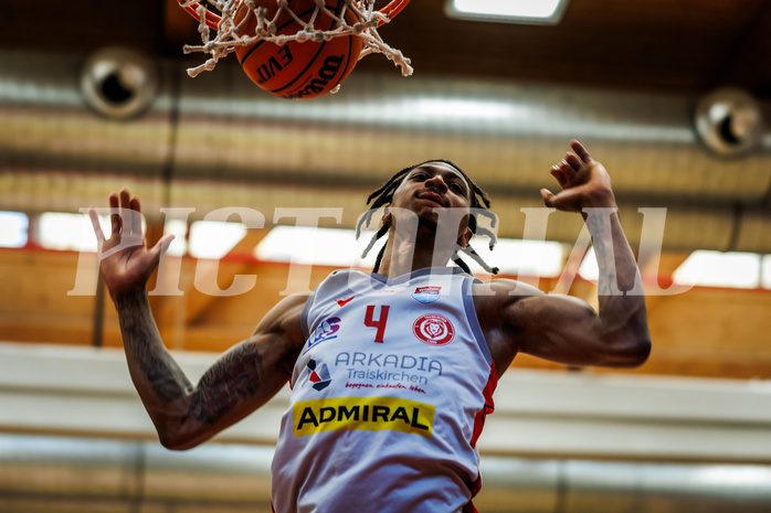 Basketball, win2day Basketball Superliga 2023/24, Halbfinale Spiel 3, Traiskirchen Lions, Oberwart Gunners, Demarcus Demonia (4)