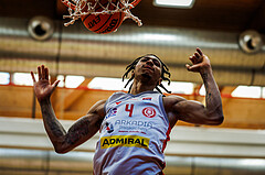 Basketball, win2day Basketball Superliga 2023/24, Halbfinale Spiel 3, Traiskirchen Lions, Oberwart Gunners, Demarcus Demonia (4)
