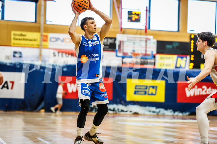 Basketball, win2day Basketball Superliga 2023/24, Halbfinale Spiel 3, Traiskirchen Lions, Oberwart Gunners, Jonathan Knessl (12)