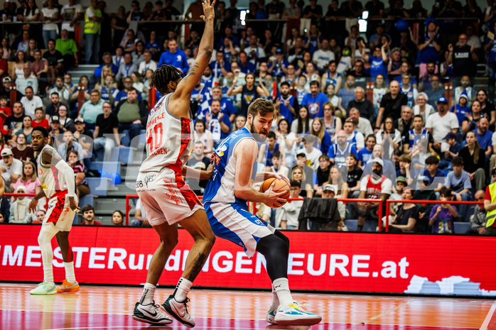 Basketball, win2day Basketball Superliga 2023/24, Halbfinale Spiel 3, Traiskirchen Lions, Oberwart Gunners, Daniel Köppel (14)