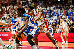 Basketball, win2day Basketball Superliga 2023/24, Halbfinale Spiel 3, Traiskirchen Lions, Oberwart Gunners, Shaquille Rombley (5)