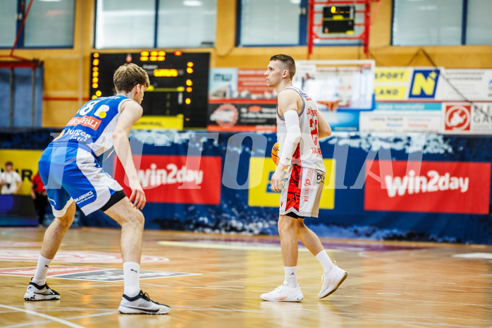 Basketball, win2day Basketball Superliga 2023/24, Halbfinale Spiel 3, Traiskirchen Lions, Oberwart Gunners, Edgars Lasenbergs (25)