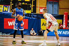 Basketball, win2day Basketball Superliga 2023/24, Halbfinale Spiel 3, Traiskirchen Lions, Oberwart Gunners, Derrek Brooks Jr. (11)