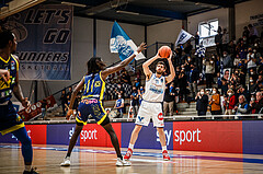 Basketball, bet-at-home Basketball Superliga 2021/22, Platzierungsrunde Spiel 8, Oberwart Gunners, UBSC Graz, Ioannis Chatzinikolas (11)