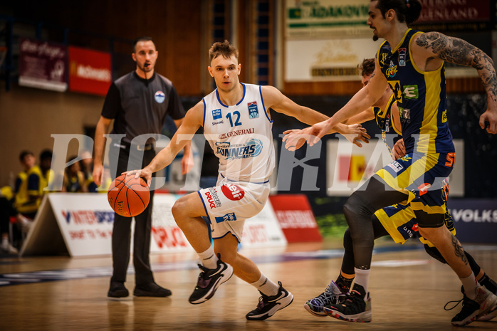 Basketball, bet-at-home Basketball Superliga 2021/22, Platzierungsrunde Spiel 8, Oberwart Gunners, UBSC Graz, Jonathan Knessl (12)