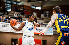 Basketball, bet-at-home Basketball Superliga 2021/22, Platzierungsrunde Spiel 8, Oberwart Gunners, UBSC Graz, Emondre Rickman (14)