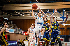Basketball, bet-at-home Basketball Superliga 2021/22, Platzierungsrunde Spiel 8, Oberwart Gunners, UBSC Graz, Jonathan Knessl (12)