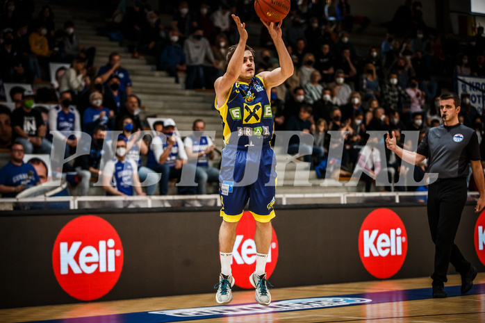 Basketball, bet-at-home Basketball Superliga 2021/22, Platzierungsrunde Spiel 8, Oberwart Gunners, UBSC Graz, Paul Isbetcherian (9)