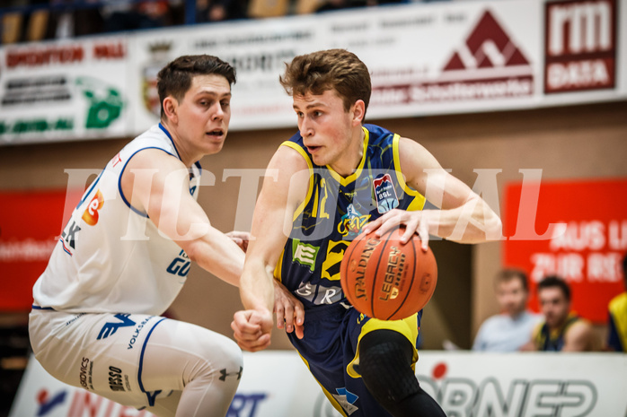 Basketball, bet-at-home Basketball Superliga 2021/22, Platzierungsrunde Spiel 8, Oberwart Gunners, UBSC Graz, Lukas Simoner (12)Lukas Simoner (12)
