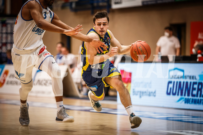 Basketball, bet-at-home Basketball Superliga 2021/22, Platzierungsrunde Spiel 8, Oberwart Gunners, UBSC Graz, Paul Isbetcherian (9)