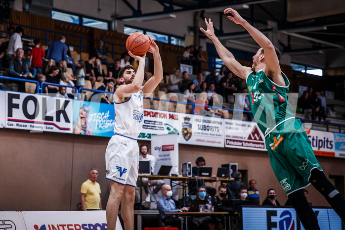 Basketball, bet-at-home Basketball Superliga 2021/22, Playoffs, Viertelfinale Spiel 3, Oberwart Gunners, Kapfenberg Bulls, Ioannis Chatzinikolas (11)