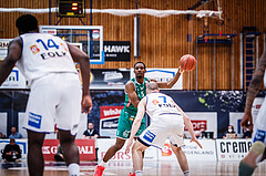 Basketball, bet-at-home Basketball Superliga 2021/22, Playoffs, Viertelfinale Spiel 3, Oberwart Gunners, Kapfenberg Bulls, Joshua Scott (5)