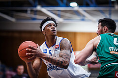 Basketball, bet-at-home Basketball Superliga 2021/22, Playoffs, Viertelfinale Spiel 3, Oberwart Gunners, Kapfenberg Bulls, Rob Howard (5)