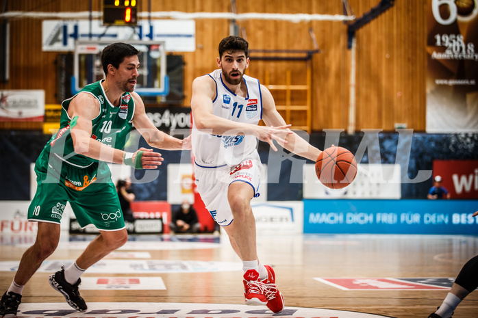 Basketball, bet-at-home Basketball Superliga 2021/22, Playoffs, Viertelfinale Spiel 3, Oberwart Gunners, Kapfenberg Bulls, Ioannis Chatzinikolas (11)