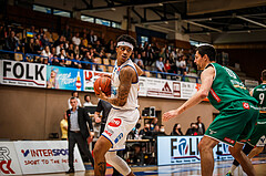 Basketball, bet-at-home Basketball Superliga 2021/22, Playoffs, Viertelfinale Spiel 3, Oberwart Gunners, Kapfenberg Bulls, Rob Howard (5)