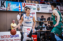 Basketball, bet-at-home Basketball Superliga 2021/22, Playoffs, Viertelfinale Spiel 3, Oberwart Gunners, Kapfenberg Bulls, Jonathan Knessl (12)