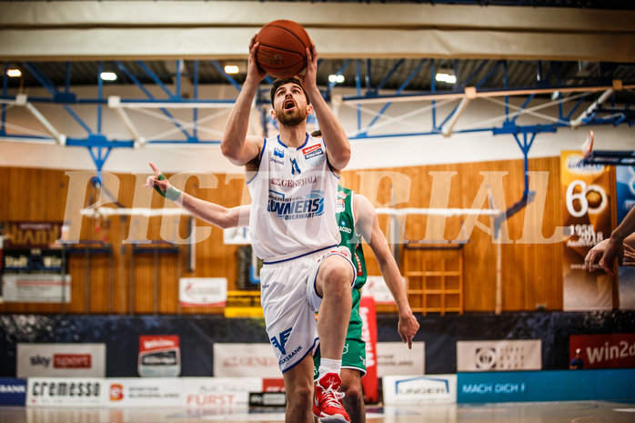 Basketball, bet-at-home Basketball Superliga 2021/22, Playoffs, Viertelfinale Spiel 3, Oberwart Gunners, Kapfenberg Bulls, Ioannis Chatzinikolas (11)