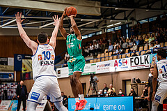 Basketball, bet-at-home Basketball Superliga 2021/22, Playoffs, Viertelfinale Spiel 3, Oberwart Gunners, Kapfenberg Bulls, Joshua Scott (5)