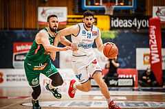 Basketball, bet-at-home Basketball Superliga 2021/22, Playoffs, Viertelfinale Spiel 3, Oberwart Gunners, Kapfenberg Bulls, Ioannis Chatzinikolas (11)