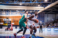 Basketball, bet-at-home Basketball Superliga 2021/22, Playoffs, Viertelfinale Spiel 3, Oberwart Gunners, Kapfenberg Bulls, Emondre Rickman (14)