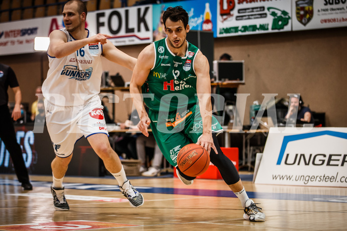 Basketball, bet-at-home Basketball Superliga 2021/22, Playoffs, Viertelfinale Spiel 3, Oberwart Gunners, Kapfenberg Bulls, Nemanja Krstic (12)