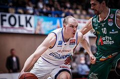 Basketball, bet-at-home Basketball Superliga 2021/22, Playoffs, Viertelfinale Spiel 3, Oberwart Gunners, Kapfenberg Bulls, Sebastian Käferle (7)