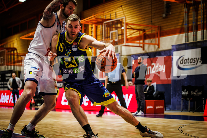 Basketball, win2day Basketball Superliga 2022/23, Grunddurchgang Runde 21, BBC Nord Dragonz, UBSC Graz, Tanner Giddings (15)