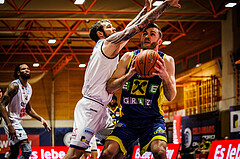 Basketball, win2day Basketball Superliga 2022/23, Grunddurchgang Runde 21, BBC Nord Dragonz, UBSC Graz, Tanner Giddings (15)