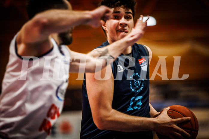 Basketball, win2day Basketball Superliga 2022/23, 1. Qualifikationsrunde, BBC Nord Dragonz, Vienna DC Timberwolves, Luka Damjanac (13)