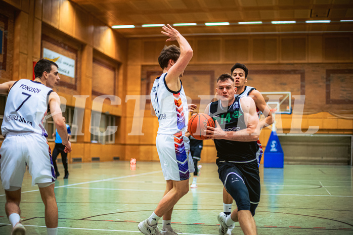Basketball, Basketball Zweite Liga 2022/23, Grunddurchgang 19.Runde, Vienna United, UDW Alligators, Marius Witzmann (11), Branislav Balvan (14)