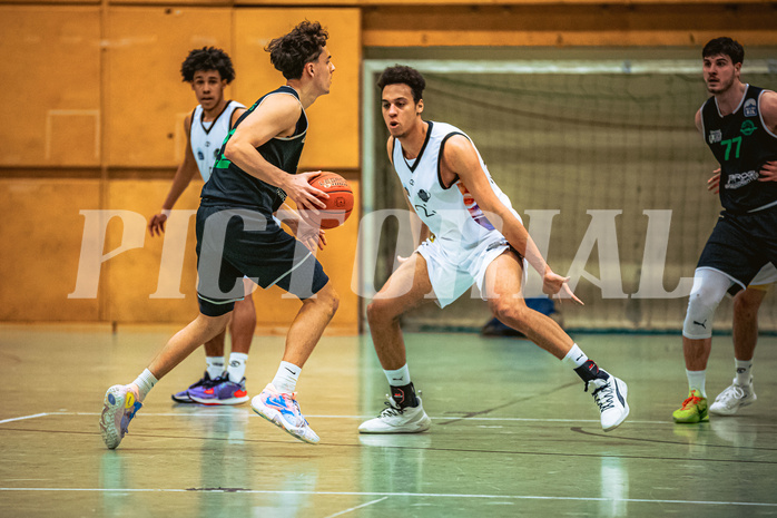 Basketball, Basketball Zweite Liga 2022/23, Grunddurchgang 19.Runde, Vienna United, UDW Alligators, Daniele Kuchar (22), Noah Oguamalam (23)