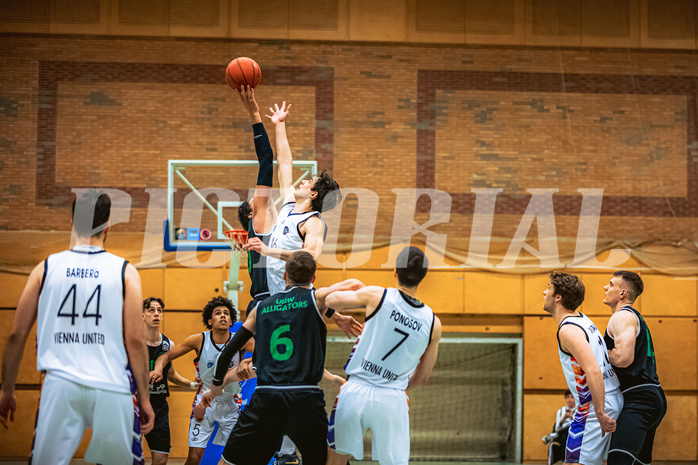 Basketball, Basketball Zweite Liga 2022/23, Grunddurchgang 19.Runde, Vienna United, UDW Alligators, Marko Kolaric (30), Mathias Mailath-Pokorny (16)