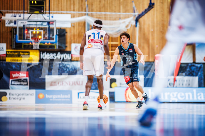 Basketball, Win2Day Superliga 2023/24, Grunddurchgang 12.Runde, Oberwart Gunners, Vienna Timberwolves, Daniele Kuchar (22)