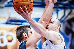 Basketball, Win2Day Superliga 2023/24, Grunddurchgang 12.Runde, Oberwart Gunners, Vienna Timberwolves, Moritz Lanegger (21), Sebastian Käferle (7)