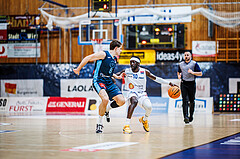 Basketball, Win2Day Superliga 2023/24, Grunddurchgang 12.Runde, Oberwart Gunners, Vienna Timberwolves, Elias Wlasak (8), Munis Tutu (10)