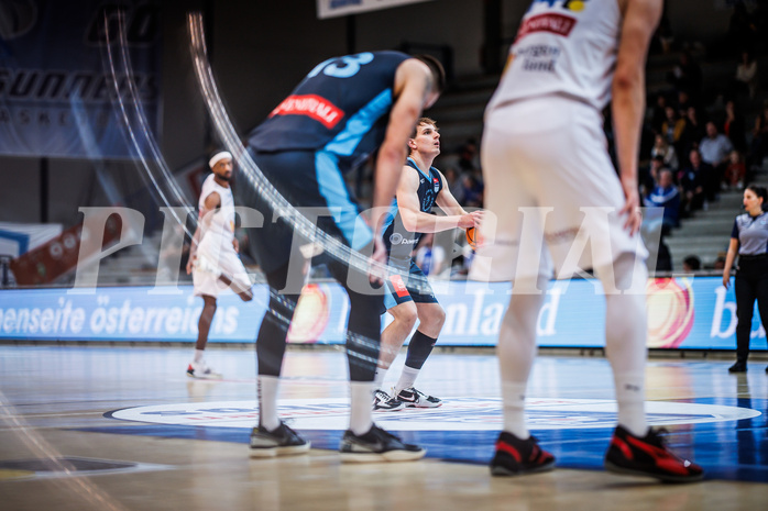 Basketball, Win2Day Superliga 2023/24, Grunddurchgang 12.Runde, Oberwart Gunners, Vienna Timberwolves, Elias Wlasak (8)