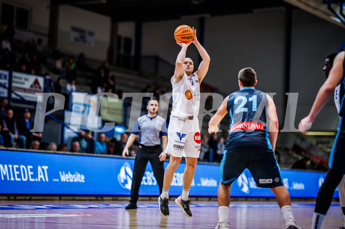 Basketball, Win2Day Superliga 2023/24, Grunddurchgang 12.Runde, Oberwart Gunners, Vienna Timberwolves, Sebastian Käferle (7)