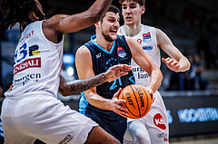 Basketball, Win2Day Superliga 2023/24, Grunddurchgang 12.Runde, Oberwart Gunners, Vienna Timberwolves, Moritz Lanegger (21)
