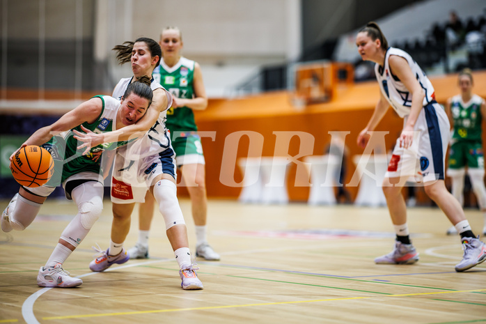 Basketball, Win2Day Basketball Damen Superliga 2023/24, Grunddurchgang 8.Runde, Vienna Timberwolves, UBI Graz, Simone Schwarzinger (7), Aleksandra Novakovic (8), Bianca-Alexandra Rantz (18)