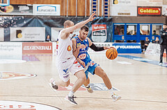 Basketball, Basketball Superliga 2023/24, Grunddurchgang 17.Runde, Oberwart Gunners, SKN St. Poelten, Sebastian Kaeferle (7), Matej Kavas (40)