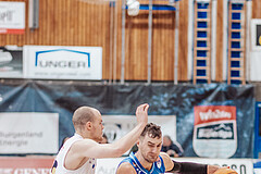 Basketball, Basketball Superliga 2023/24, Grunddurchgang 17.Runde, Oberwart Gunners, SKN St. Poelten, Sebastian Kaeferle (7), Matej Kavas (40)