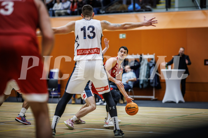 Basketball, Win2Day Superliga 2023/24, Grunddurchgang 17.Runde, Vienna Timberwolves, BC Vienna, Ziga Fifolt (13), Bogic Vujosevic (5)