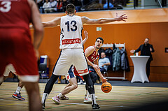Basketball, Win2Day Superliga 2023/24, Grunddurchgang 17.Runde, Vienna Timberwolves, BC Vienna, Ziga Fifolt (13), Bogic Vujosevic (5)