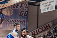 Basketball, Basketball Superliga 2023/24, Grunddurchgang 17.Runde, Oberwart Gunners, SKN St. Poelten, Akkan Atasoy (11), Kris Monroe (13), Roman Jagsch (9)