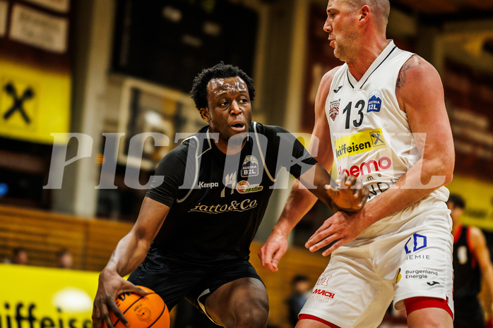 Basketball, Basketball Zweite Liga 2023/24, Grunddurchgang 13.Runde, Mattersburg Rocks, Basket Flames, Kingsley Fobi (14)