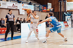 Basketball, Basketball Superliga 2023/24, Grunddurchgang 17.Runde, Oberwart Gunners, SKN St. Poelten, Jonathan Knessl (12), Roman Jagsch (9)