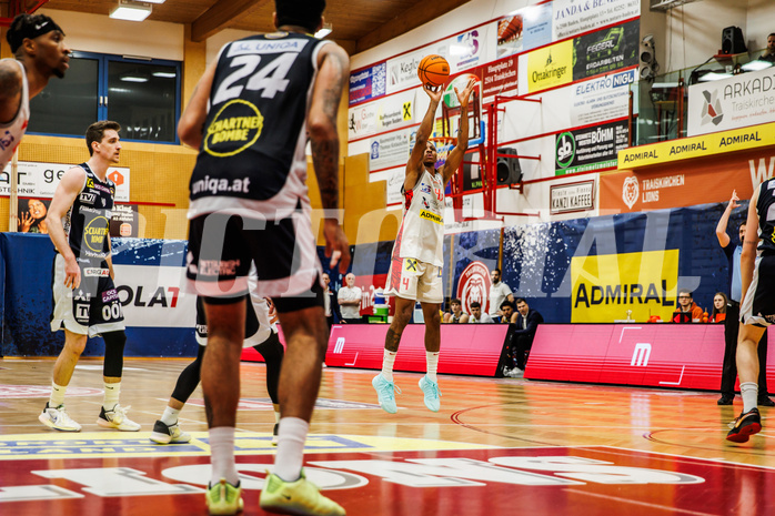 Basketball, win2day Basketball Superliga 2023/24, Grunddurchgang 17.Runde, Traiskirchen Lions, Gmunden Swans, Demarcus Demonia (4)