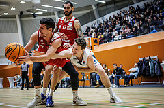 Basketball, Win2Day Superliga 2023/24, Grunddurchgang 17.Runde, Vienna Timberwolves, BC Vienna, Bogic Vujosevic (5), Ivan Siriscevic (17), Philipp D'Angelo (9)