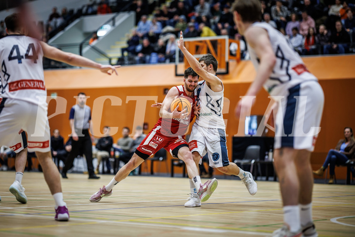 Basketball, Win2Day Superliga 2023/24, Grunddurchgang 17.Runde, Vienna Timberwolves, BC Vienna, Davor Konjevic (31), Moritz Lanegger (21)